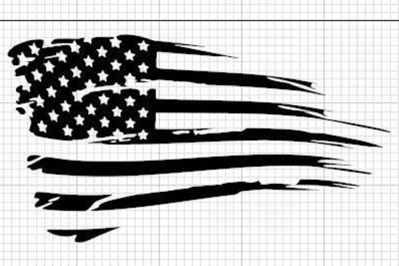 REFLECTIVE Tattered Flag Decal/Tattered Flag/Flag/USA