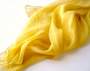 Yellow scarf, long yellow scarf, summer scarf, light scarf, deep yellow, rich yellow, women accessories, summer scarves, yellow scarves
