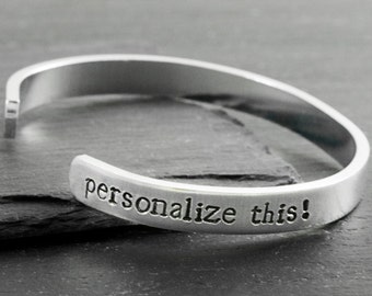Custom Hand Stamped Bracelet - Personalized Jewelry - Customizable Bracelet - Inspirational Quote Jewelry - Gifts for Women Friends