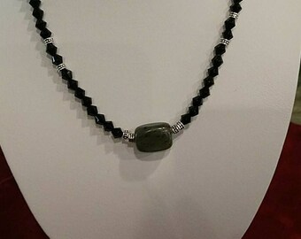 17 1/2 in long gemstone necklace