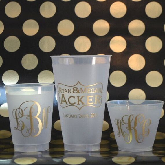 Personalized Frosted Cups Custom Shatterproof Wedding Cups