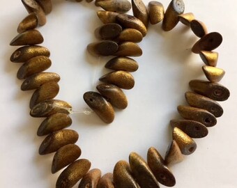 Gold Coral Bamboo Beads from The Philippines