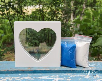 Wedding Sand Ceremony Heart Frame With Sand-Unity Sand Ceremony Set-Heart Frame For Sand Ceremony-Wedding Set-Sand Ceremony Set-Color Sand