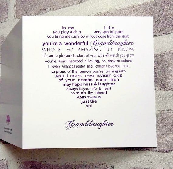 granddaughter card birthday card grandaughter granddaughter