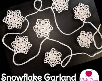 Shimmery Crocheted Snowflake Garland (6.5 ft)