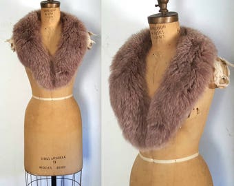RARE Purple Fox Fur Collar / 1980s