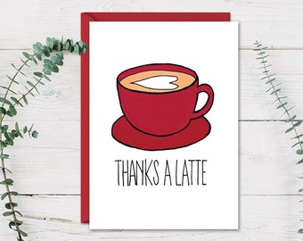 Latte card | Etsy