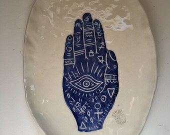 Hamsa Platter | Handmade Ceramics made in Seattle WA, Burnt Thistle Ceramics