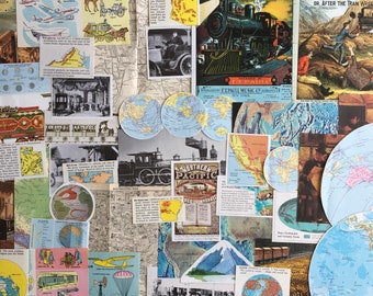 travel ephemera for junk journals, smash books, art journals, collage and altered art