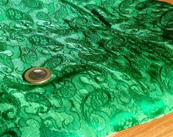 Silk sateeen, paisley patterned brocade weave