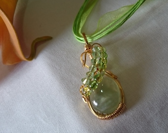 Beautiful Green Prehnite Pendent