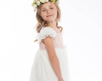 White Flower Crown -- White Roses Flower Crown -- Flower Girl Flower Crown -- Bridesmaids Flower Crown