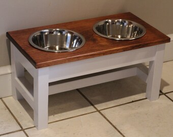 Farmhouse Dog Bowl Stand, Farmhouse Raised Dog Feeder, Dog Dish, Dog Feeder, Dog Bowl Holder, Dog Bowl, Feeding Stand, Elevated Dog Bowls