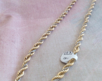 Two Tone GoldenTwisted Chain Necklace