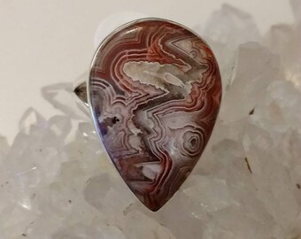 Crazy Lace Agate Ring Size 8