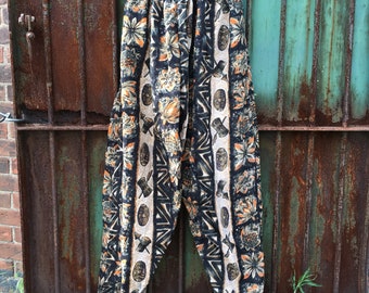 Amazing Tiki Print Pants - Free Size - Harem Pants with Tie Waist