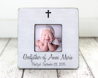 Godfather GIFT for Baptism Personalized Picture Frame Godparents Godmother God Child Baptism Gift