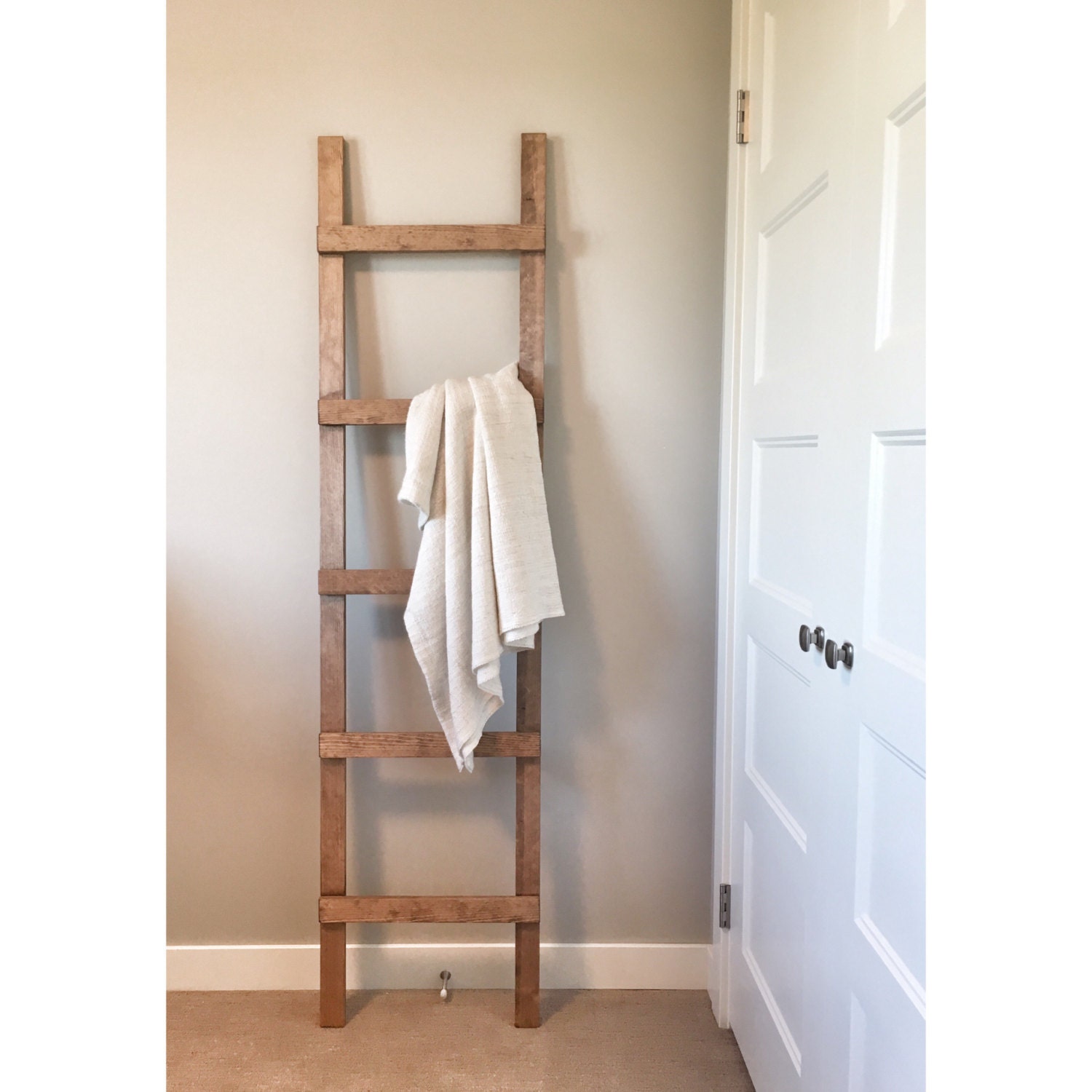 Rustic Wooden Blanket Ladder Farmhouse Decor Storage 