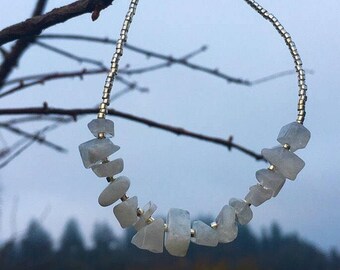Silver moonstone bracelet