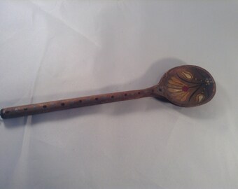 Primitive folk Art wooden spoon.