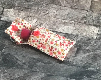 Chapstick holder, lip balm case, usb holder, chapstick keychain, fabric pouch, chapstick caddy, lipstick holder, fabric keychain