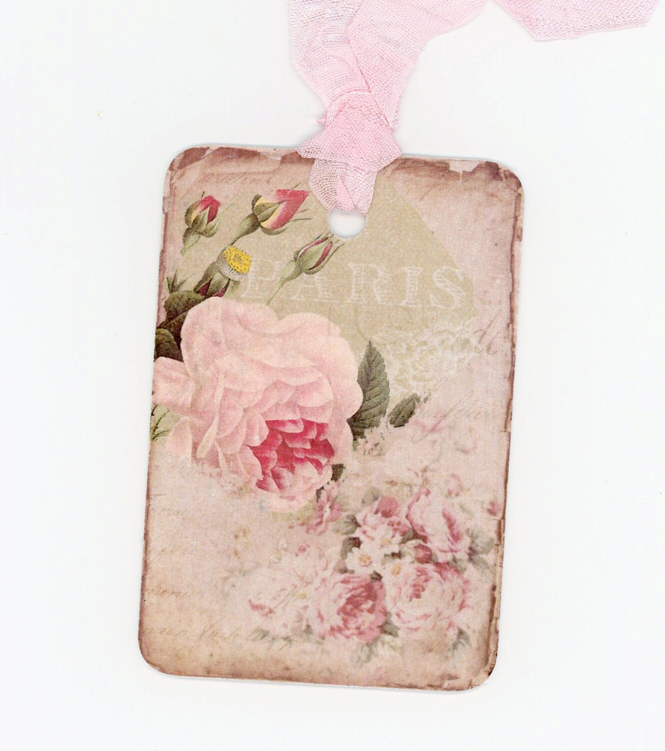Shabby Rose Gift Tags Pink Rose Tags Spring Gift Tags