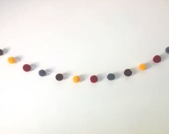 Pom pom garland with 12 small wool pom poms - made to order bunting
