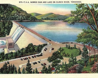 Norris Dam, Norris Lake, Tennessee, Clinch River - Vintage Postcard - Postcard - Unused (PP)