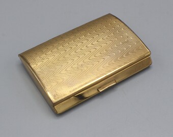 Ladies Gold Plated Cigarette Case With Etched Engine Cut Detail By Melissa