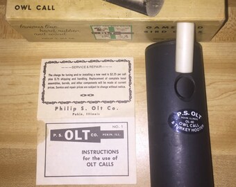 Vintage P S Olt Turkey Hooter Owl Call OL40