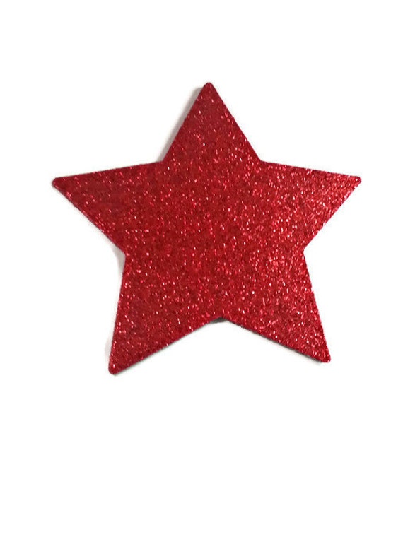 25 3 inch Red Glitter Star Die Cuts Wedding Red Diecuts