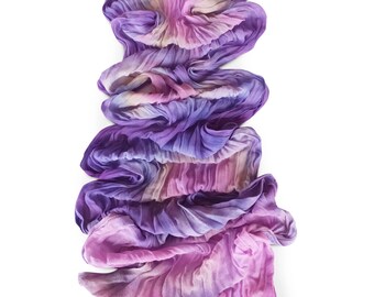 Purple womens scarf, purple silk scarf, purple chiffon scarf, womens scarves, silk scarf, chiffon scarf, crinkle scarf, mother's day gift