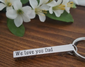 Personalized Bar Keychain | Gifts For Grandpa | Keychain for Dads | Daddy Key Chain | Gift For Dad | Coordinates Keychain | Fathers Day Gift