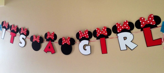 It's A Girl Minnie Mouse Baby Shower Banner Minnie Mouse