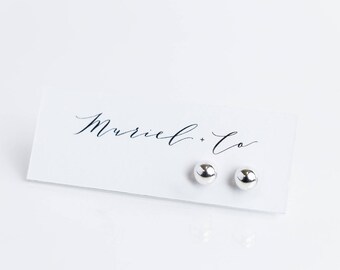 Medium Sterling Silver Ball Earrings