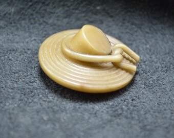 Figural Celluloid Hat Button