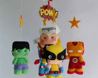 baby mobile new baby gift felt mobile hanging mobile nursery mobile nursery decor superhero mobile space mobile captain america cot crib 1 4