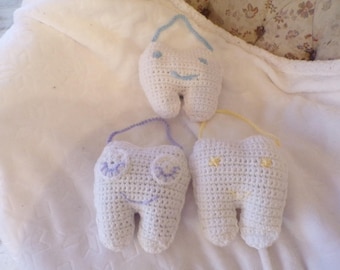 Handmade Crochet Tooth Fairy Pillows