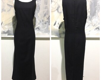 NEW Vintage Brooks Brothers 100% Wool Black Jumper Dress Plus Sz 14 Flaws