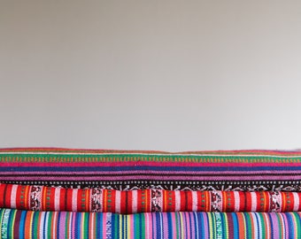 YARD SALE Ethnic Woven Cotton Fabric / Bohemian cloth / Mexican weave / Jacquard woven fabric / Tribal geometric fabric 50111