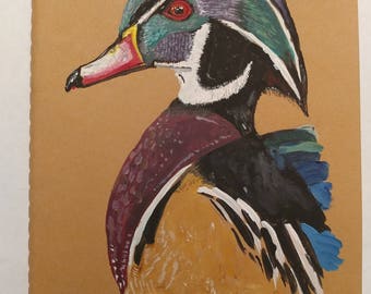 Hand Painted Wood Duck Moleskine Journal