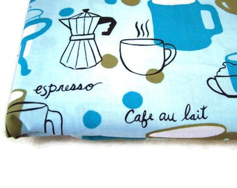 Robert Kaufman Metro Cafe Coffee Latte Espresso Mugs Fabric