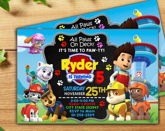 INSTANT DOWNLOAD-Paw Patrol Invitation,Paw Patrol Birthday,Paw Patrol Birthday Invitation,Paw Patrol Party,Paw Patrol Editable Invitation