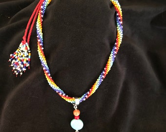 Fiesta Adjustable Kumihimo necklace
