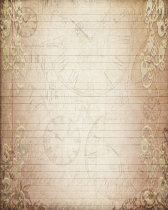 printable journal page vintage filigree lined digital
