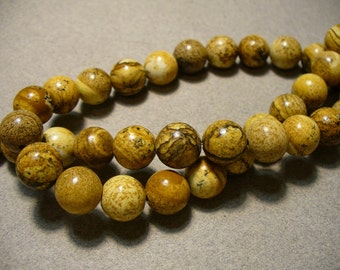 Picture Jasper Beads Gemstone Round 10MM