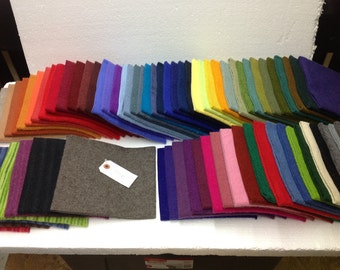 Very Large Felted Wool Sample Lot - 71 Different Color