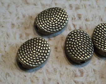 10 beads oval disc metal antique bronze 10mm