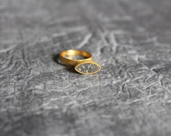 Concrete ring, minimal ring, minimalist, contemporary ring, modern ring, Sterling silver concrete ring, gold plated statement ring