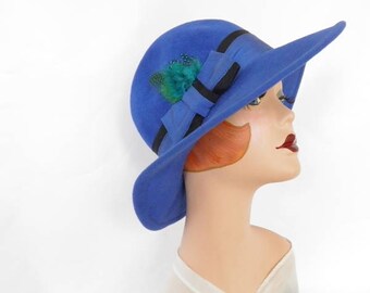 Fedora blue hat, vintage Betmar tilt